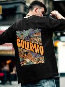 Erkek Baskılı Oversize T-shirt - Siyah resmi