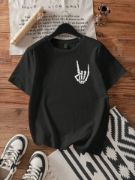 Erkek Baskılı Oversize T-shirt - Siyah resmi
