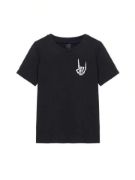 Erkek Baskılı Oversize T-shirt - Siyah resmi