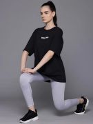 Baskılı Oversize T-shirt - Siyah resmi