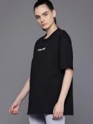Baskılı Oversize T-shirt - Siyah resmi