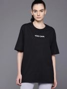 Baskılı Oversize T-shirt - Siyah resmi
