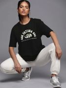 Baskılı Oversize T-shirt - Siyah resmi