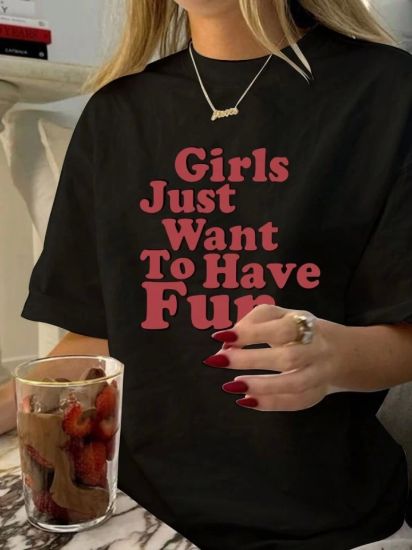 Baskılı Oversize T-shirt - Siyah resmi