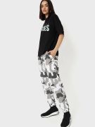 Baskılı Oversize T-shirt - Siyah resmi