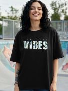 Baskılı Oversize T-shirt - Siyah resmi