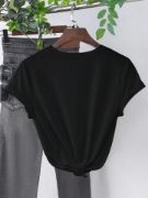 Baskılı T-shirt - Siyah resmi
