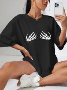 Baskılı T-shirt - Siyah resmi