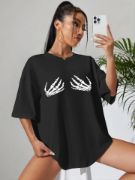 Baskılı T-shirt - Siyah resmi
