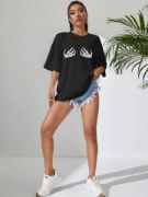 Baskılı T-shirt - Siyah resmi