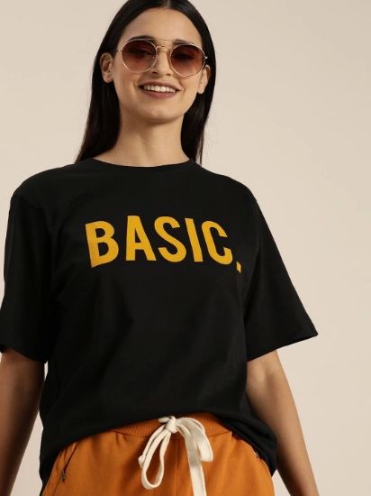 Baskılı T-shirt - Siyah resmi