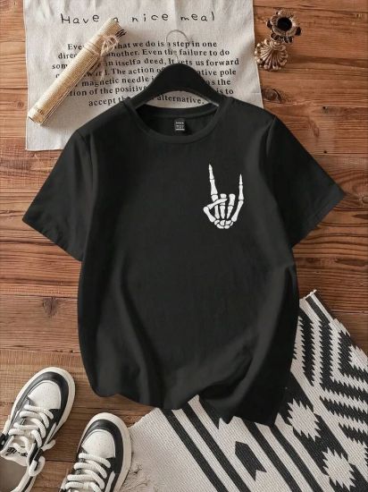 Baskılı T-shirt - Siyah resmi
