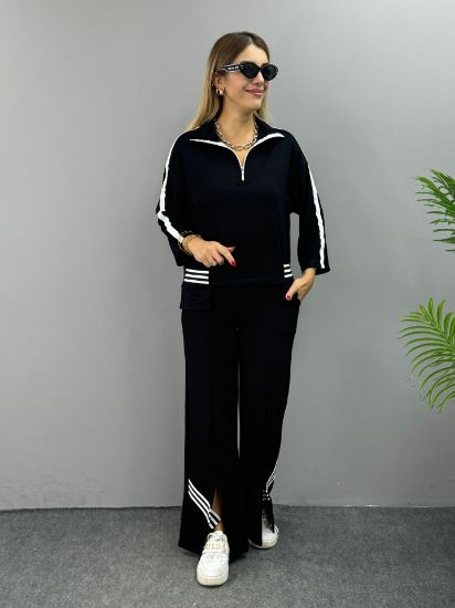 Kadın Polo Yaka Paça Yırtmaçlı Ribanalı İkili Takım resmi