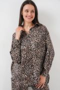 6699 Leopar Desenli Alt Üst Takım - C. Kahverengi resmi