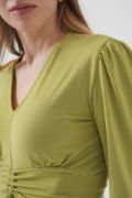 936 Sandy Crop Bluz - E.Yeşil resmi