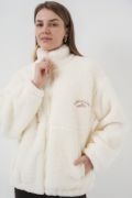 5212 Oversize Peluş Ceket Mont - Ekru resmi