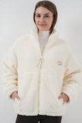 5212 Oversize Peluş Ceket Mont - Ekru resmi