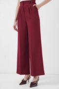 6647 Bol Paça Kumaş Pantolon - Bordo resmi