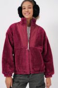 5194 Peluş Mont Ceket - Mürdüm resmi