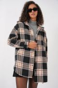 0710 Kapüşonlu Oversize Gömlek - D. Siyah resmi