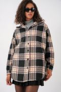 0710 Kapüşonlu Oversize Gömlek - D. Siyah resmi