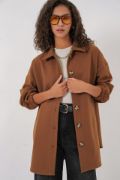 0674 Cepli Oversize Gömlek - Taba resmi