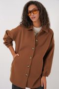 0674 Cepli Oversize Gömlek - Taba resmi