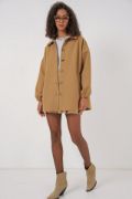 0674 Cepli Oversize Gömlek - Hardal resmi