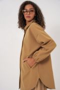 0674 Cepli Oversize Gömlek - Hardal resmi