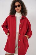 0674 Cepli Oversize Gömlek - Kırmızı resmi