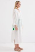 5835 Yırtmaçlı Yazlık Kimono - Beyaz resmi