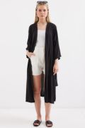 5835 Yırtmaçlı Yazlık Kimono - Siyah resmi