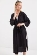 5835 Yırtmaçlı Yazlık Kimono - Siyah resmi