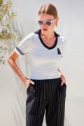 4320 Polo Yaka Basic Triko Bluz - Beyaz resmi