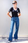4320 Polo Yaka Basic Triko Bluz - Siyah resmi