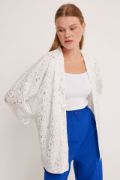 Gümüş Varaklı Örme Kimono 5925 resmi