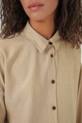 Bej Oversize Keten Alt Üst Takım 6622 resmi