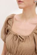 2351 Kloş Poplin Elbise - Camel resmi