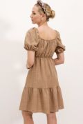 2351 Kloş Poplin Elbise - Camel resmi