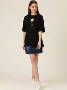 Baskılı T-shirt - Siyah resmi