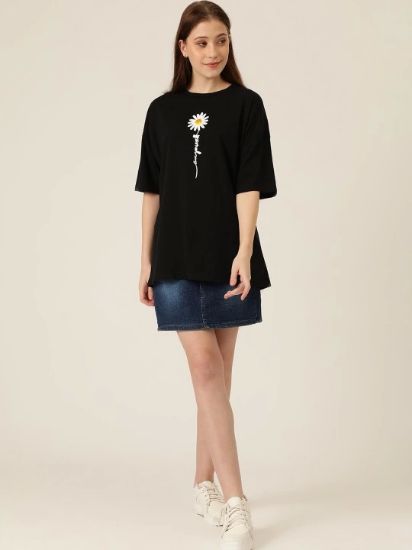 Baskılı T-shirt - Siyah resmi