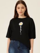 Baskılı T-shirt - Siyah resmi