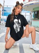 Baskılı T-shirt - Siyah resmi