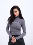 42251 TRİKO BALIKÇI FİTİLLİ KAZAK-GRİ-SİYAH resmi