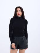 42251 TRİKO BALIKÇI FİTİLLİ KAZAK-SİYAH-EKRU resmi