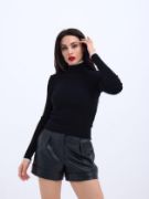 42251 TRİKO BALIKÇI FİTİLLİ KAZAK-SİYAH-EKRU resmi