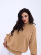 42331 TRİKO SIFIR YAKA SALAŞ KAZAK-VİZON resmi