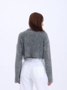 43191 TRİKO CROP KAZAK-ANTRASİT resmi