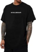 Erkek Bisiklet Yaka Kısa Kol Baskılı T-shirt - Siyah resmi