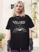 Bisiklet Yaka Baskılı T-shirt - Siyah resmi
